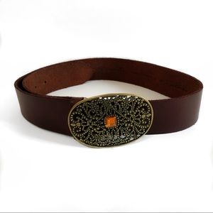 Olga Santini genuine leather brown belt size large